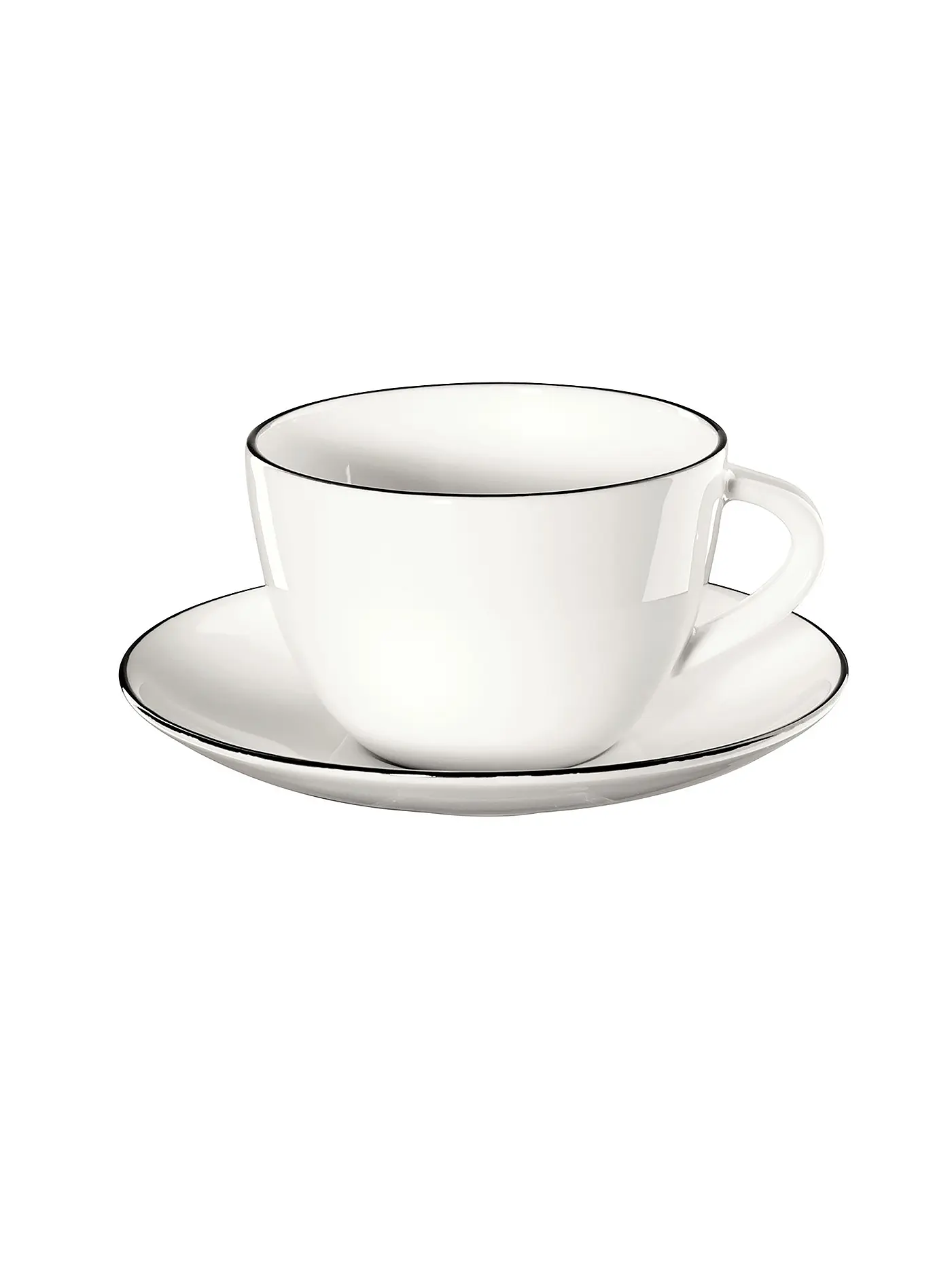 ASA SELECTION | Kaffeetasse mit Untertasse "à table ligne noir" 210ml | 
